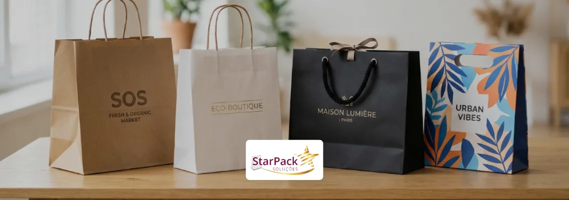 tipos de sacolas de papel