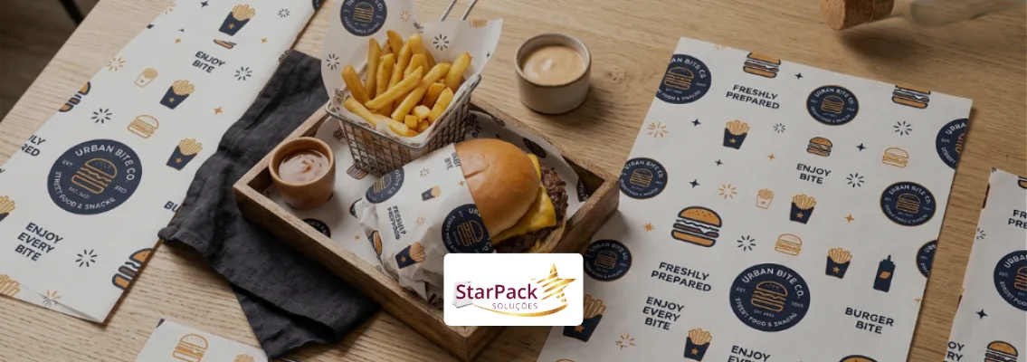papel acoplado personalizado para alimentos